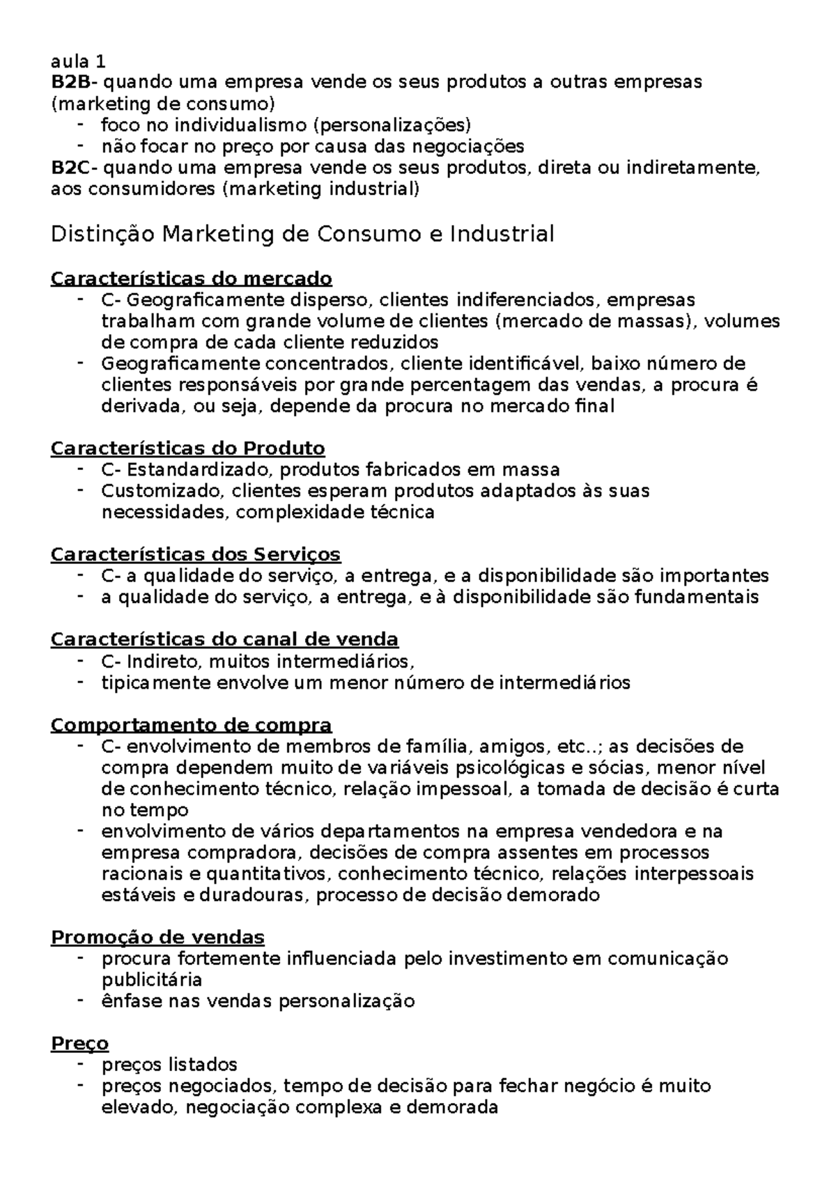 Marketing industrial e dos serviços 1º teste - aula 1 B2B- quando uma ...
