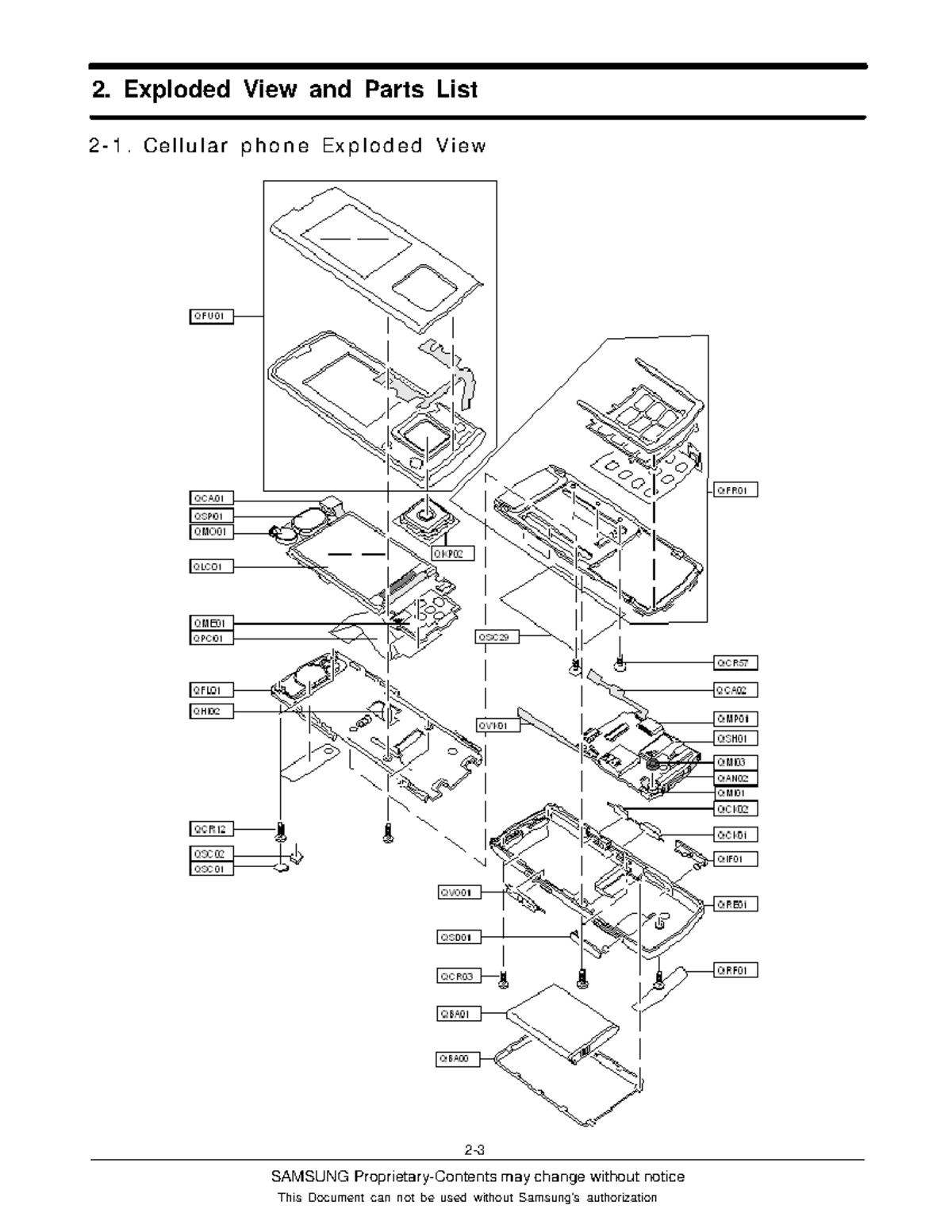 Exploded view and part list SAMSUNG ProprietaryContents may change