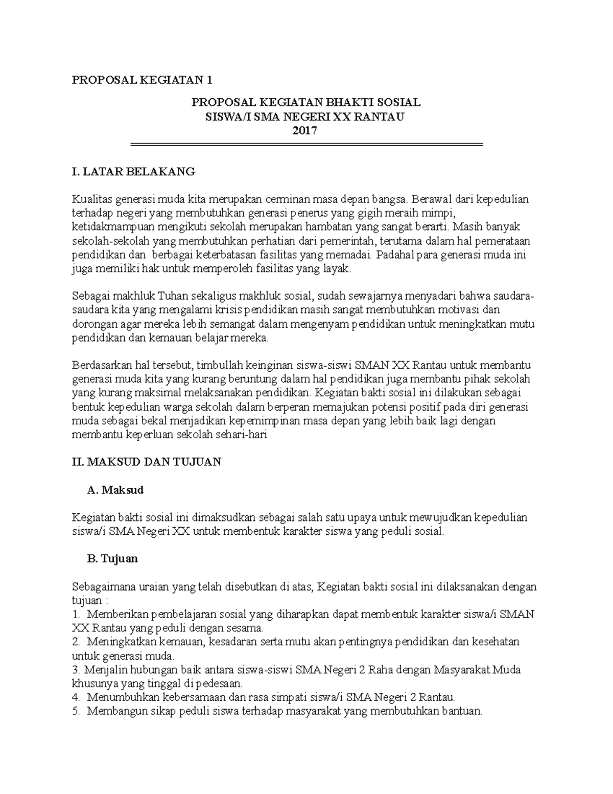 Tugas 3 Proposal Kegiatan - PROPOSAL KEGIATAN 1 PROPOSAL KEGIATAN ...