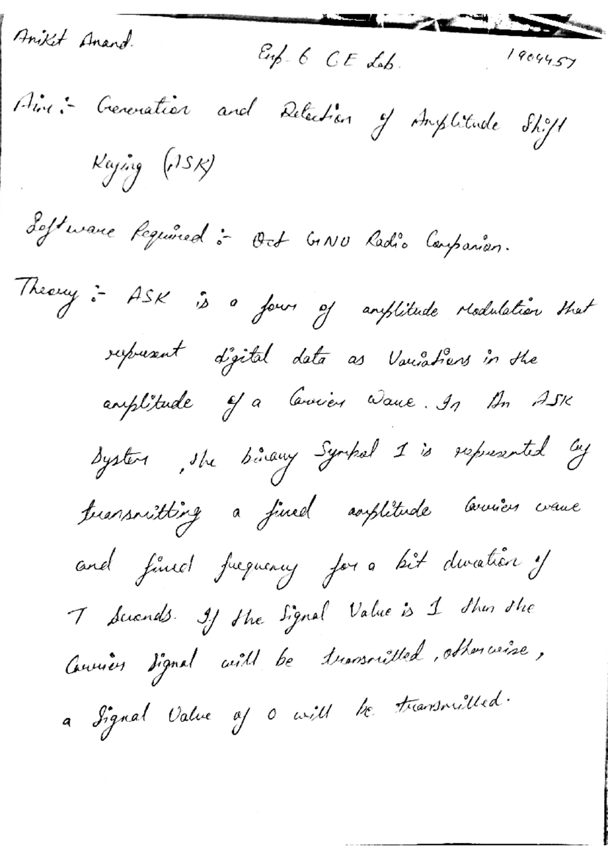 1904457 CE LAB Experiment06 Communication Engineering Studocu