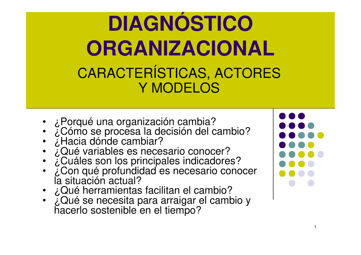 Diagnóstico Organizacional 1 - DIAGNÓSTICO ORGANIZACIONAL ...