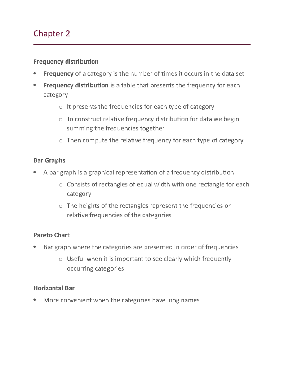 MATH 3379 Chapter 2 - Chapter 2 Frequency distribution Frequency of a ...