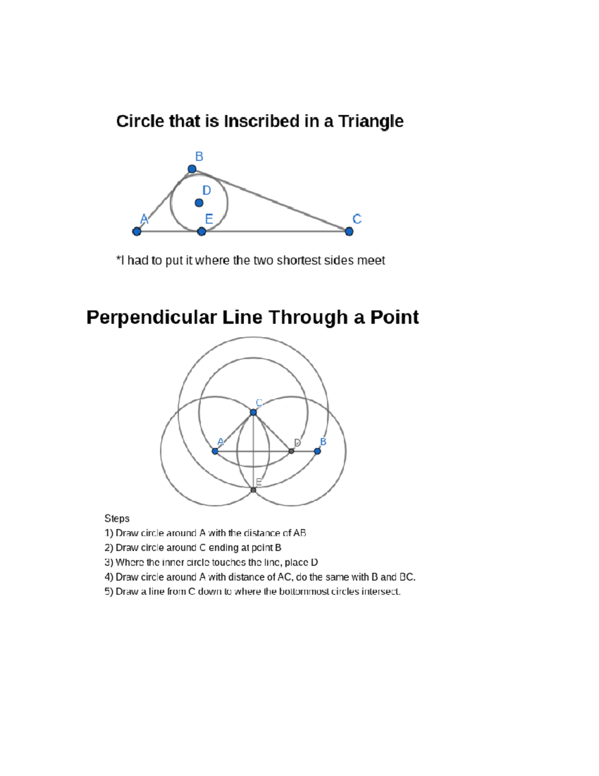 Geo Constructions (2) - 45t4gbfb - Circle that is Inscribed in a ...