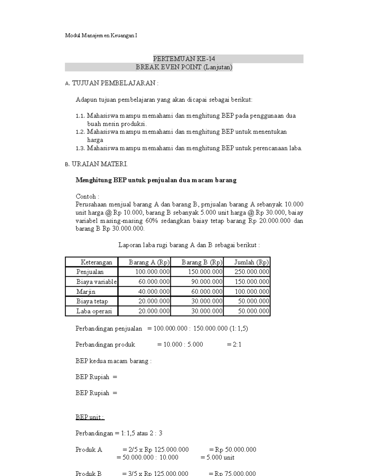 Modul 3 Manajemen Keuangan I - Modul Manajemen Keuangan I PERTEMUAN KE ...