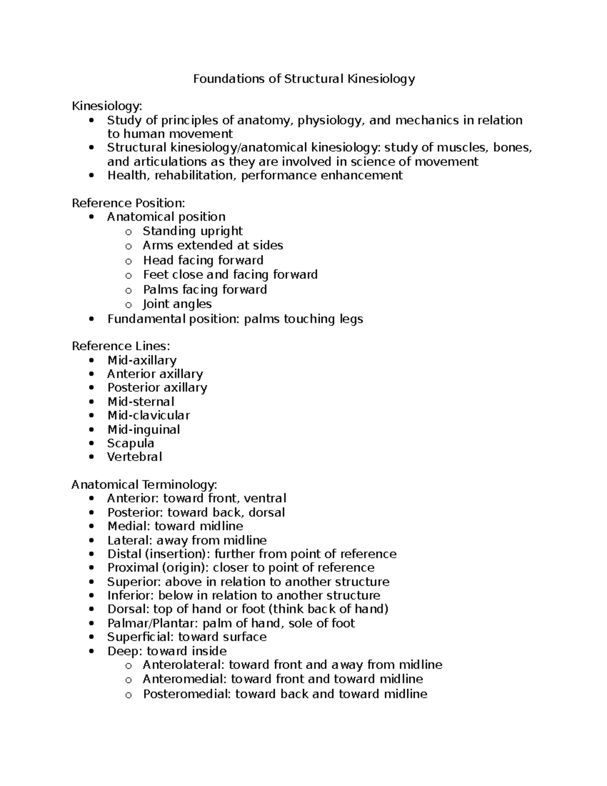 L1 Foundations Of Structural Kinesiology - Foundations Of Structural ...