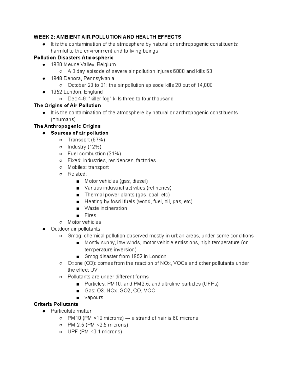 Week 2 HSS 3303 - Lecture notes 3 - WEEK 2: AMBIENT AIR POLLUTION AND ...