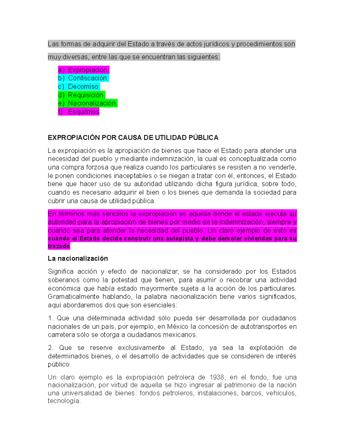 TIPOS DE EXPROPIACIONES - Las formas de adquirir del Estado a través de ...
