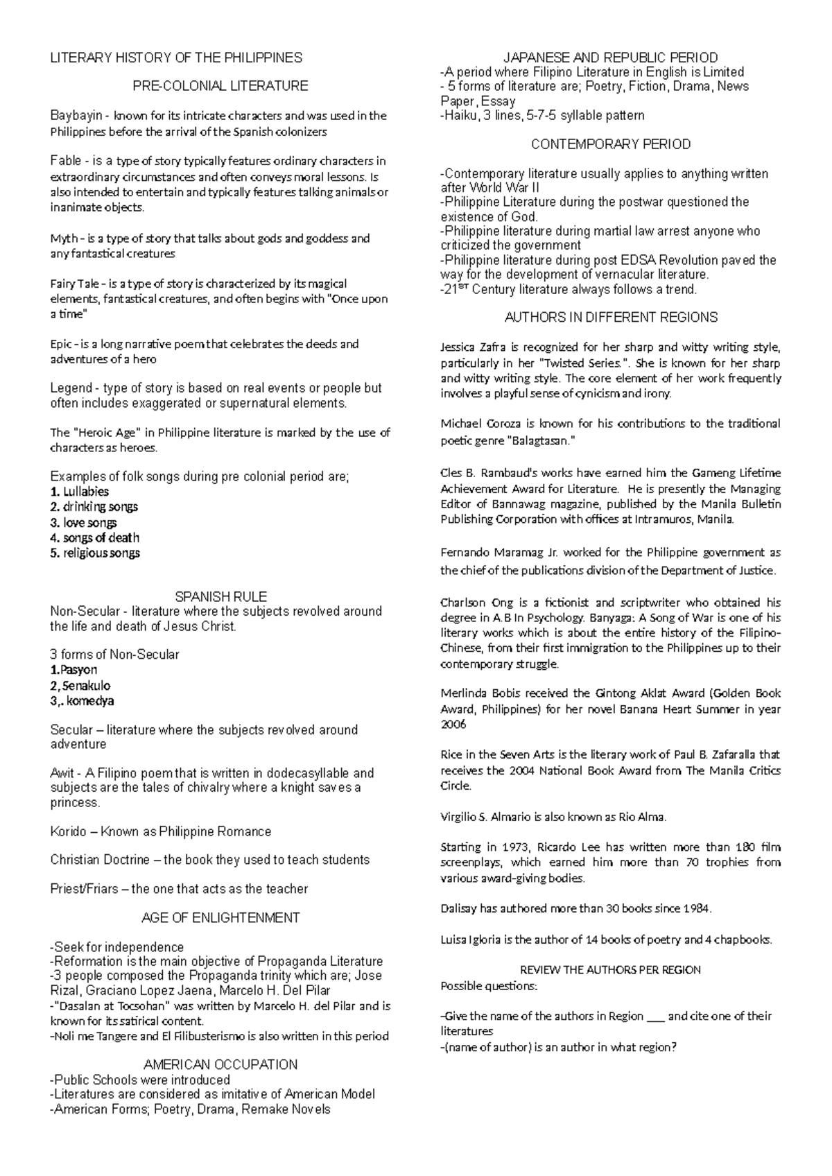 21st Century Literature from the Philippines and the World LITERARY