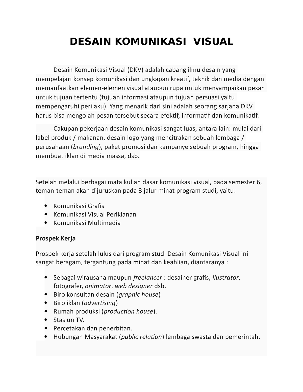 Desain Komunikasi Visual - DESAIN KOMUNIKASI VISUAL Desain Komunikasi ...