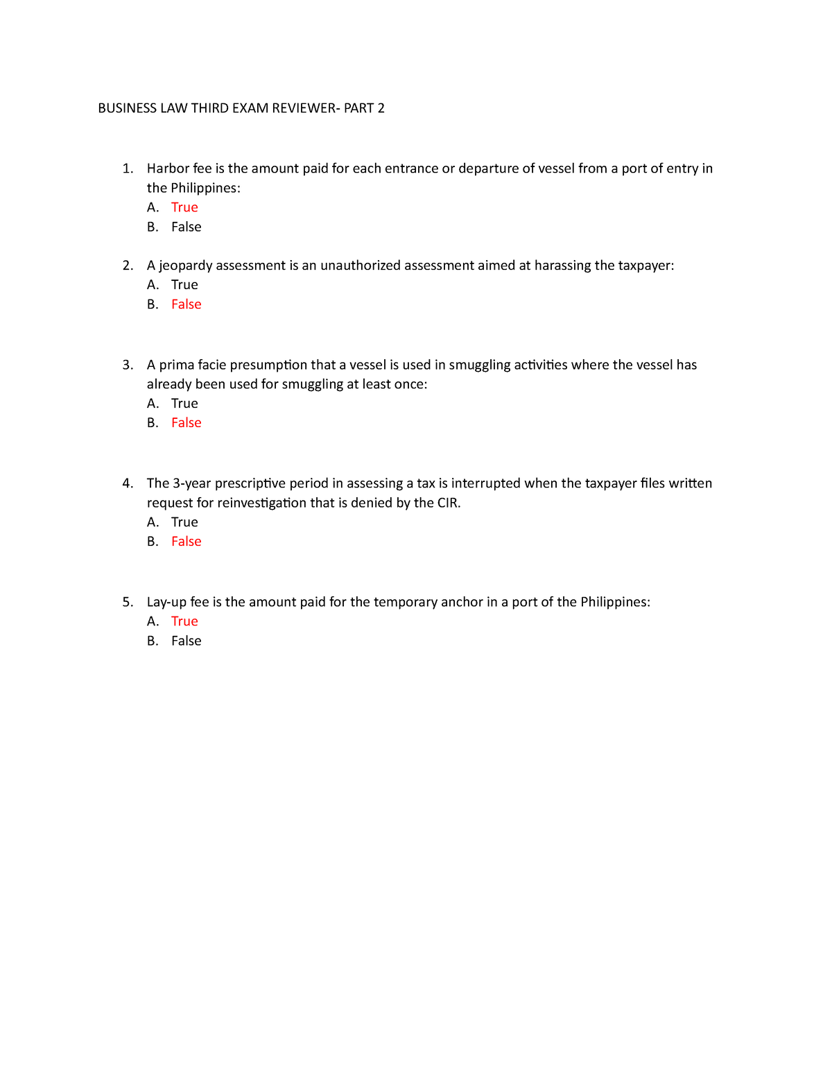 Business LAW Third EXAM Reviewer- PART 2 - BUSINESS LAW THIRD EXAM ...