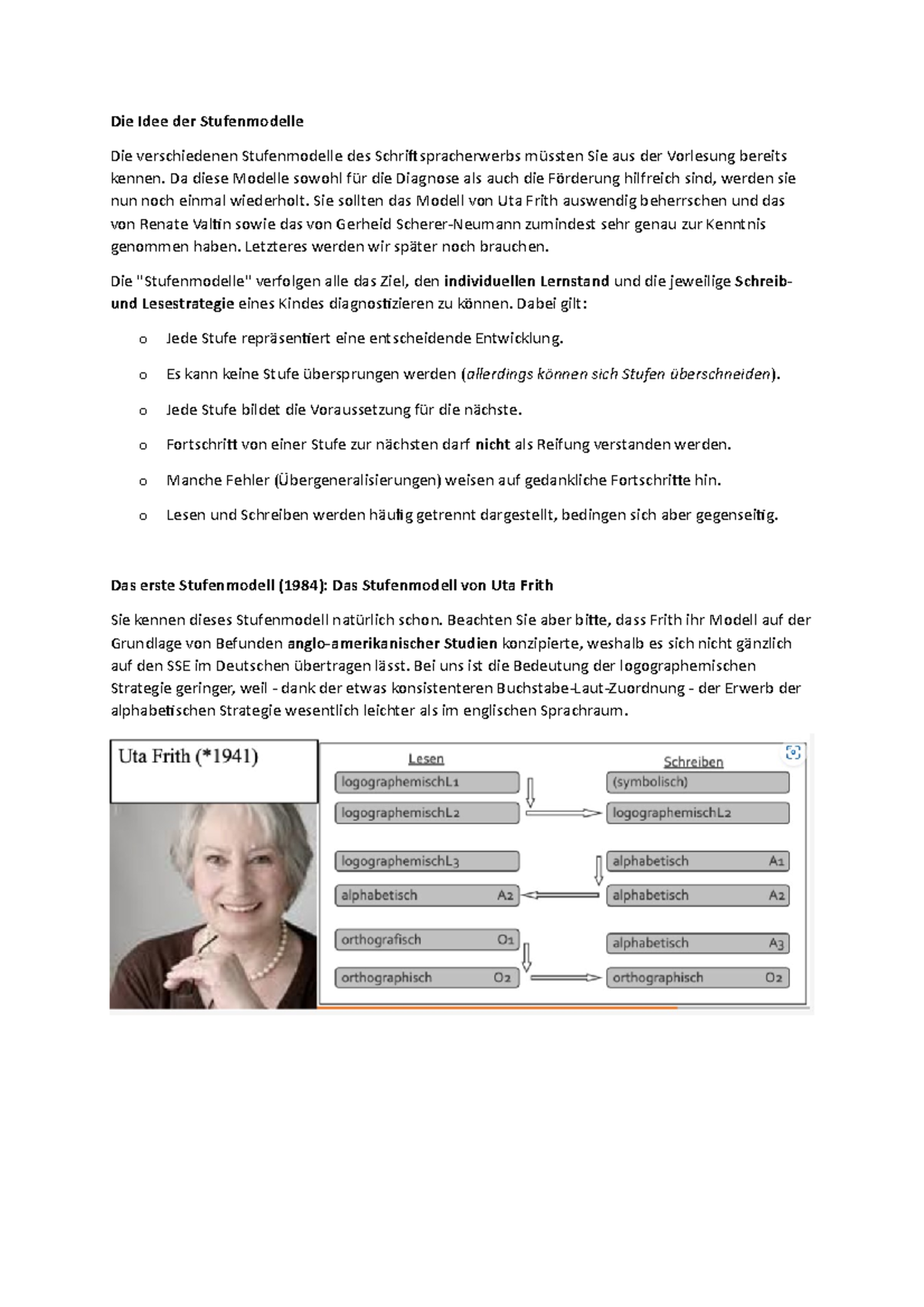 Die Idee der Stufenmodelle - Da diese Modelle sowohl für die Diagnose ...