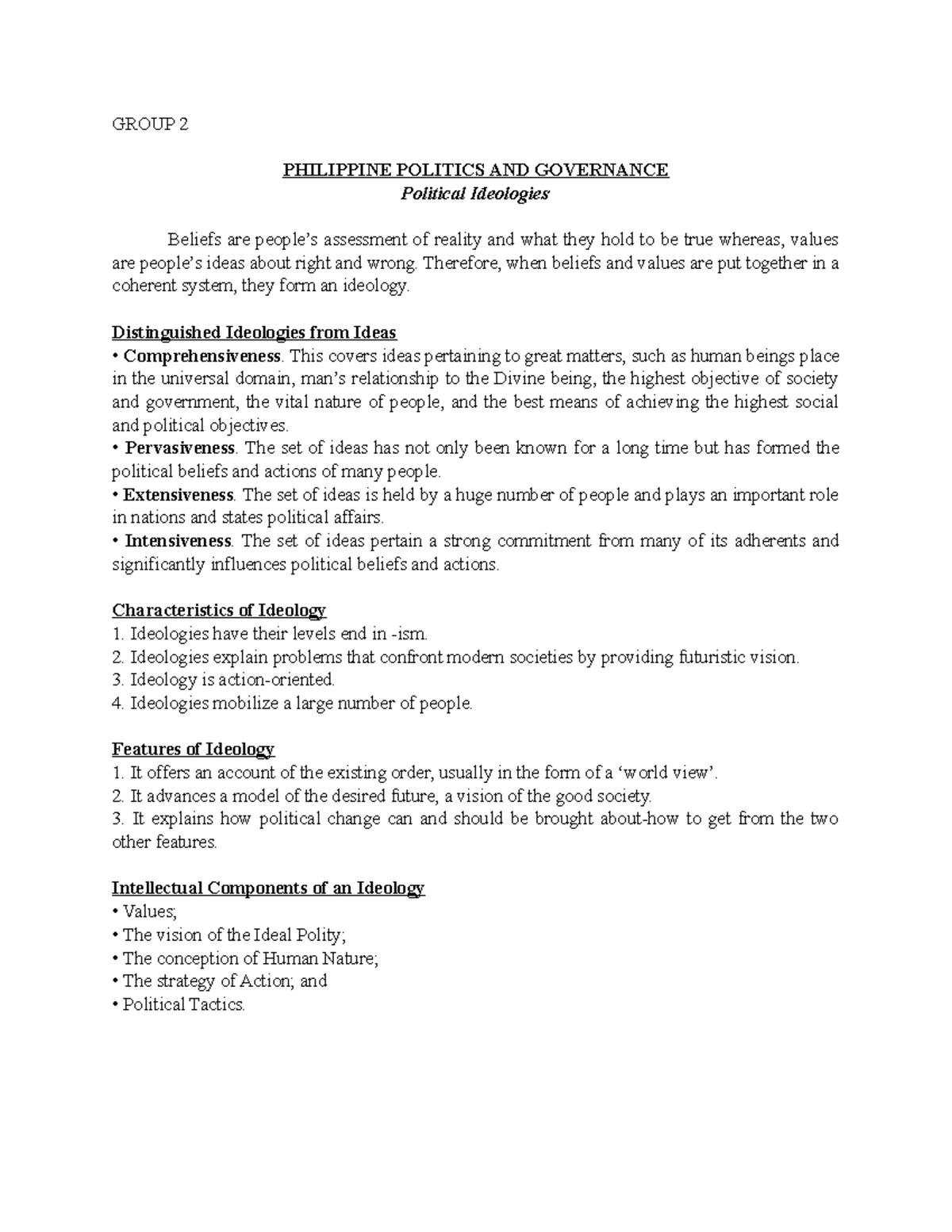 PPG- Group 2 - zzs - GROUP 2 PHILIPPINE POLITICS AND GOVERNANCE ...