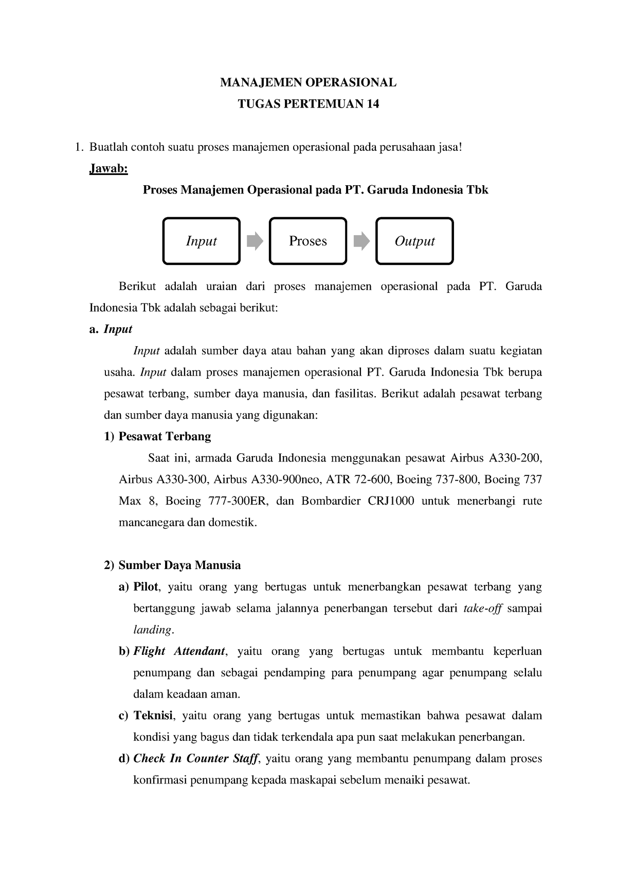 Tugas Manajemen Operasional Manajemen Operasional Tugas Pertemuan