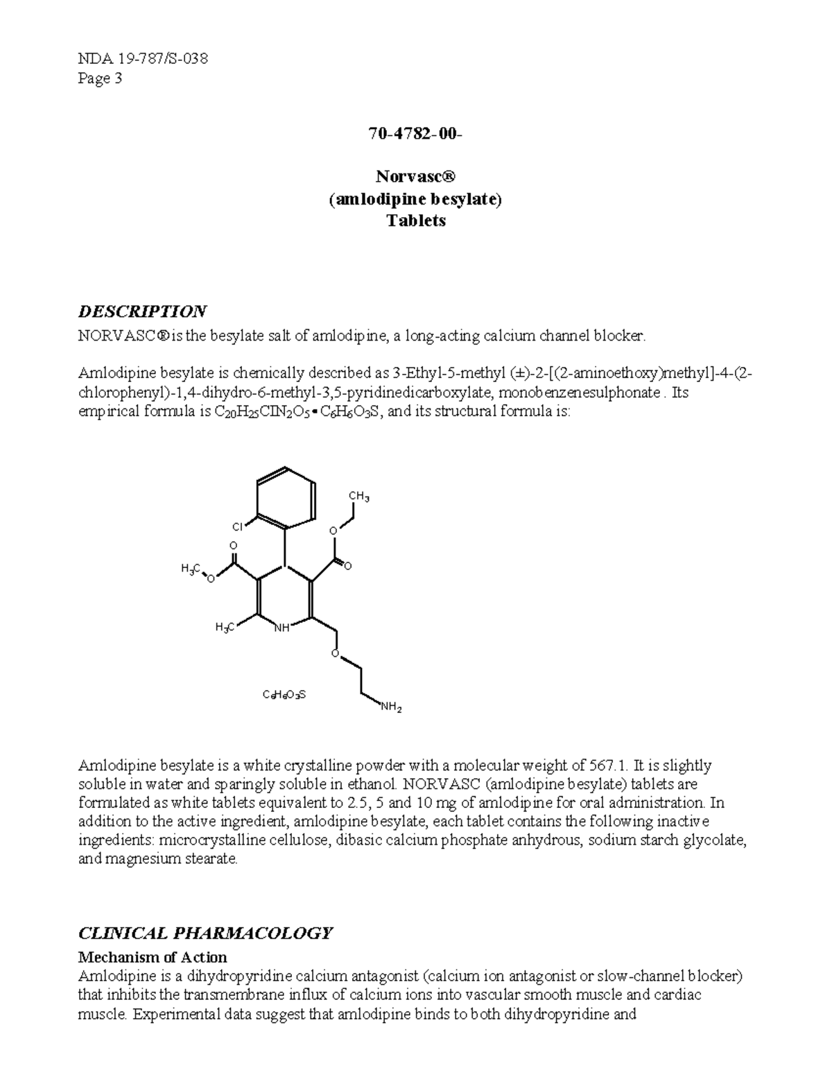 Clinical pharmacology - Page 3 70-4782-00- Norvasc® (amlodipine ...