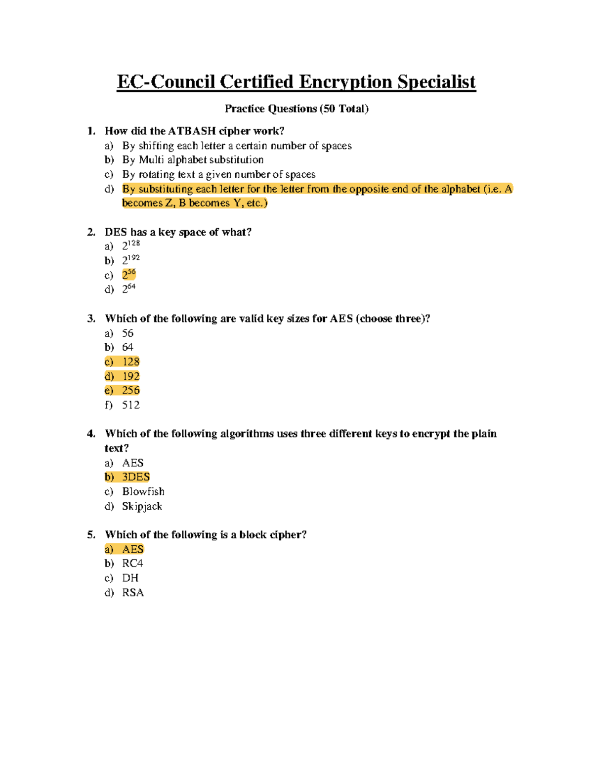 ECES Practice Questions - EC-Council Certified Encryption Specialist ...