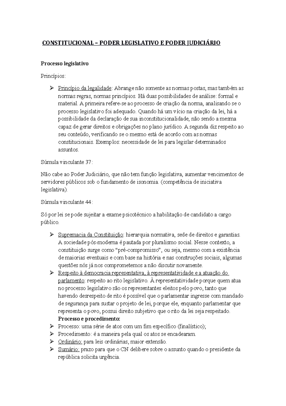 Resumo Poder Legislativo E Poder Judiciário - Constitucional ...