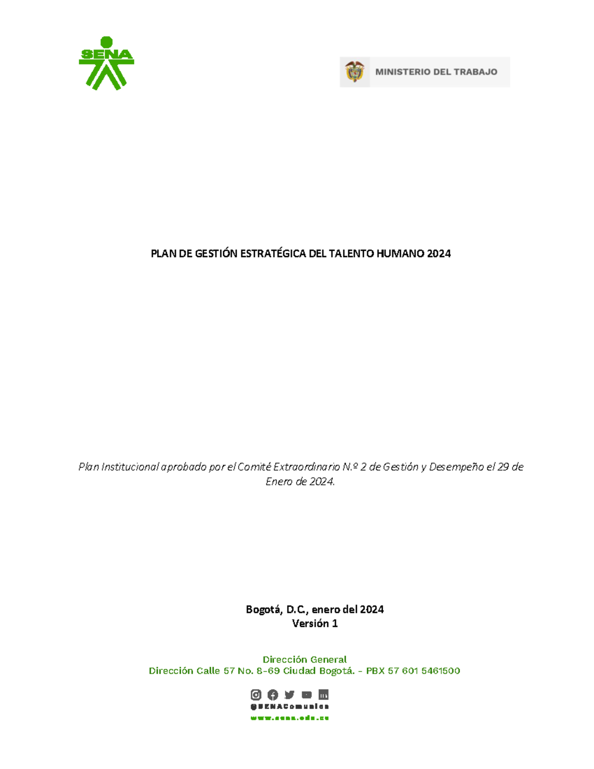 Plan estrategico gestion de talento humano 2024 - Dirección General ...