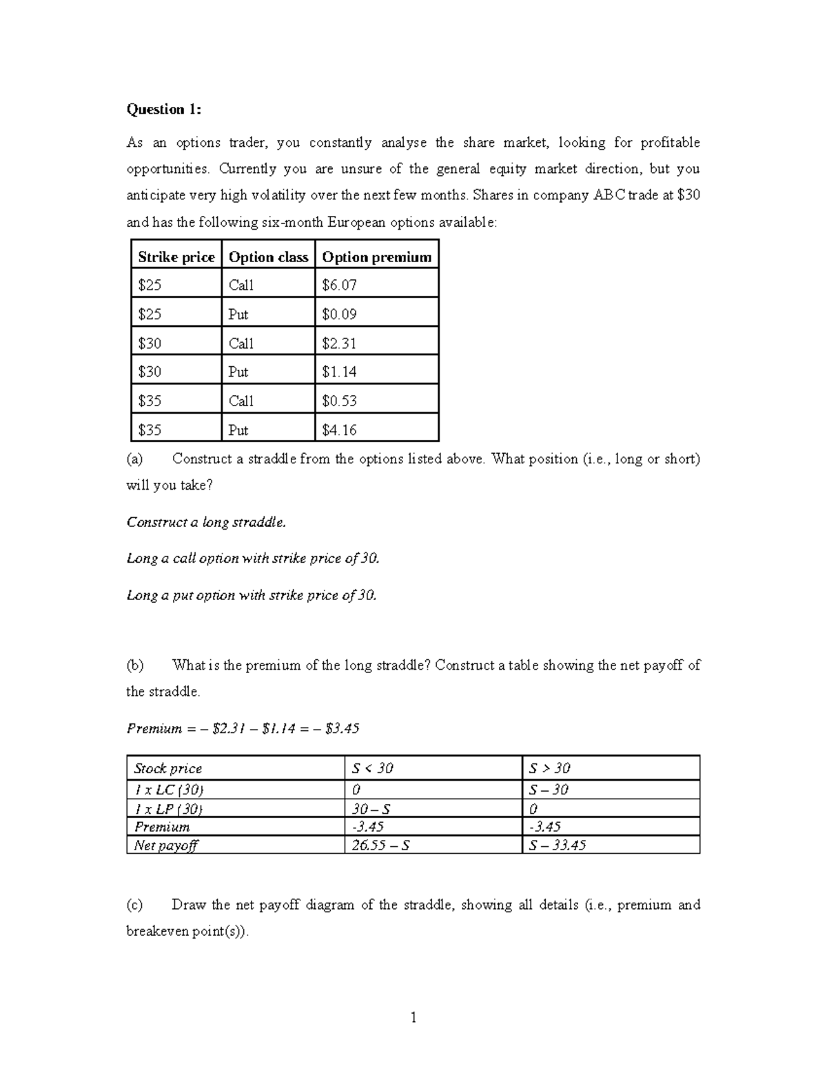 Final Practice Questions and Answers - As an options trader, you ...