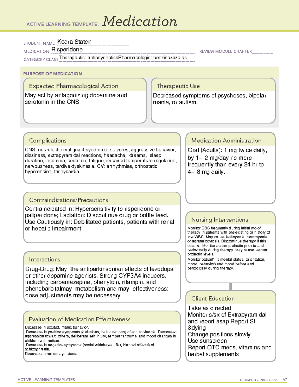 Kstaten risperidone 080421 - ACTIVE LEARNING TEMPLATES THERAPEUTIC ...