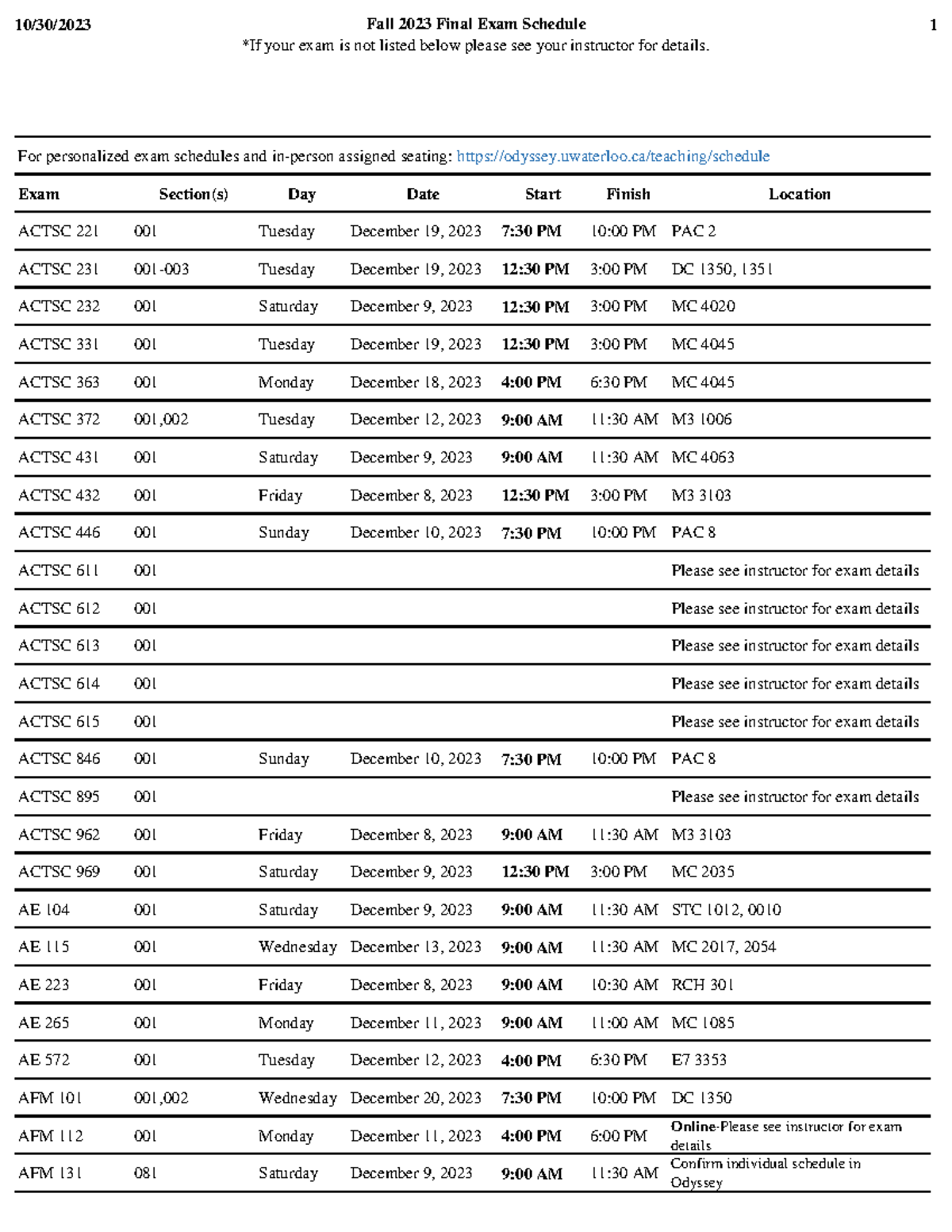 Uiowa Final Exam Schedule - b0hc6go