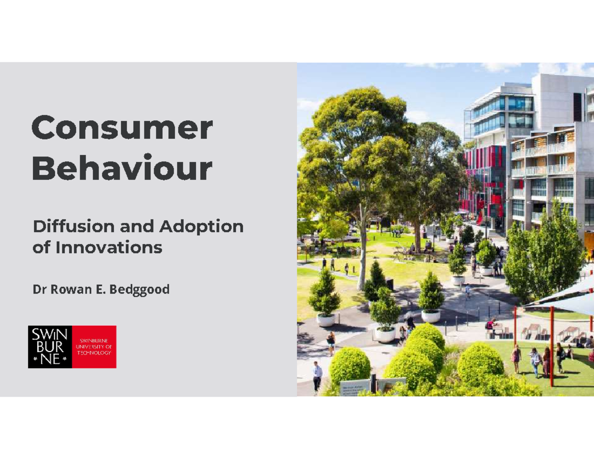 Lecture Bite 10c Diffusion and Adoption of Innovation - Consumer ...