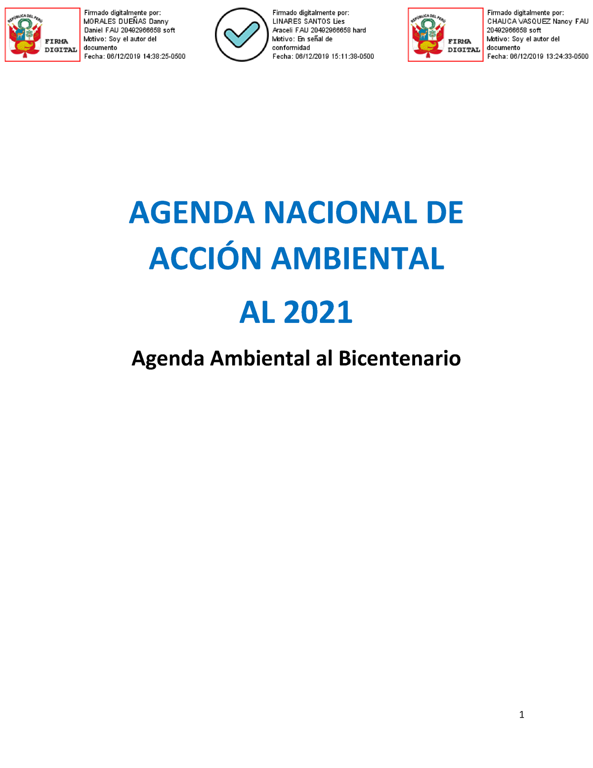 Agenda Nacional De Acción Ambiental - 3 De Elaboración De La Agenda ...