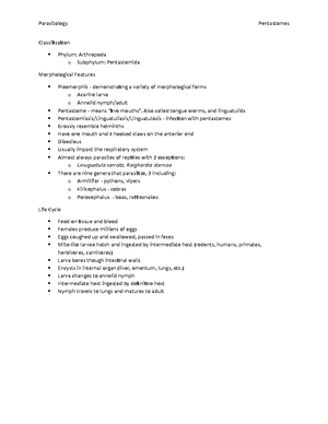 Parasite complete chart - Nematodes Parasite: Hosts: Location (adult ...