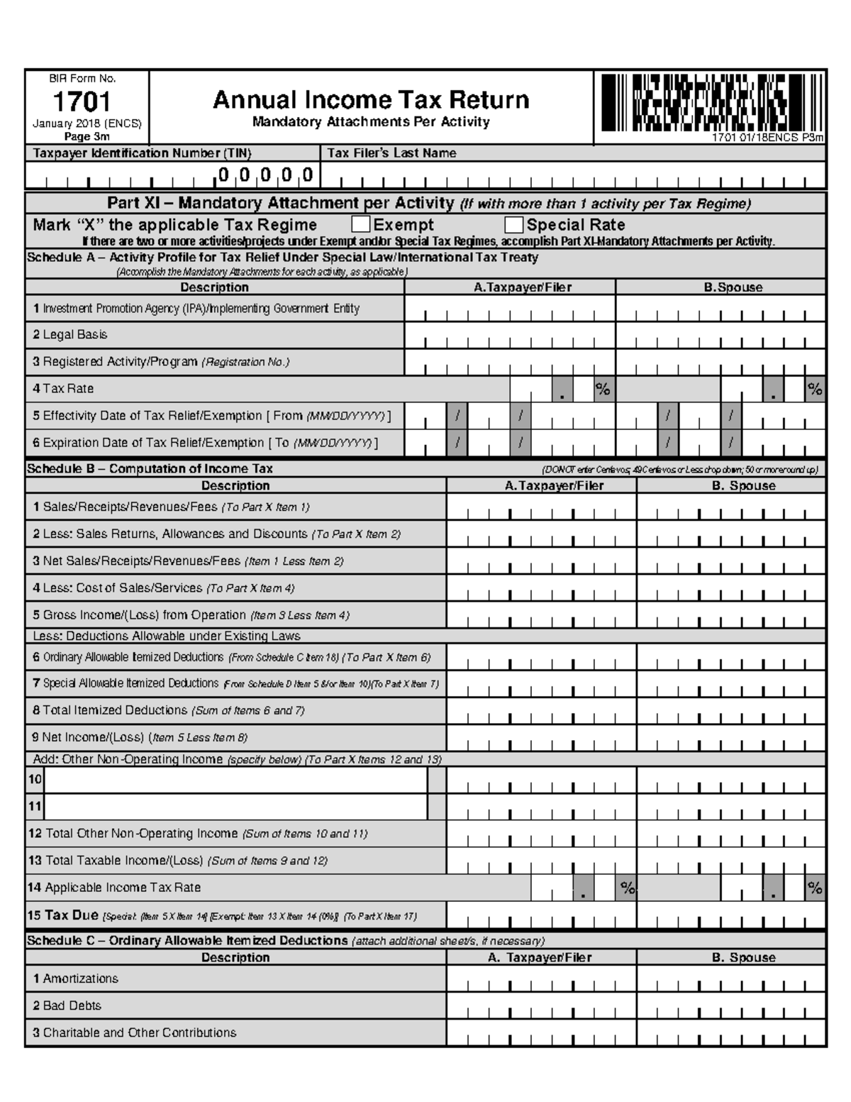 1701a mandatory guide to answer your assignment bir form no 1701