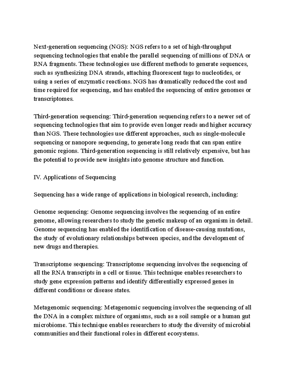 Sequencing Notes 2- Google Docs - Next-generation sequencing (NGS): NGS ...