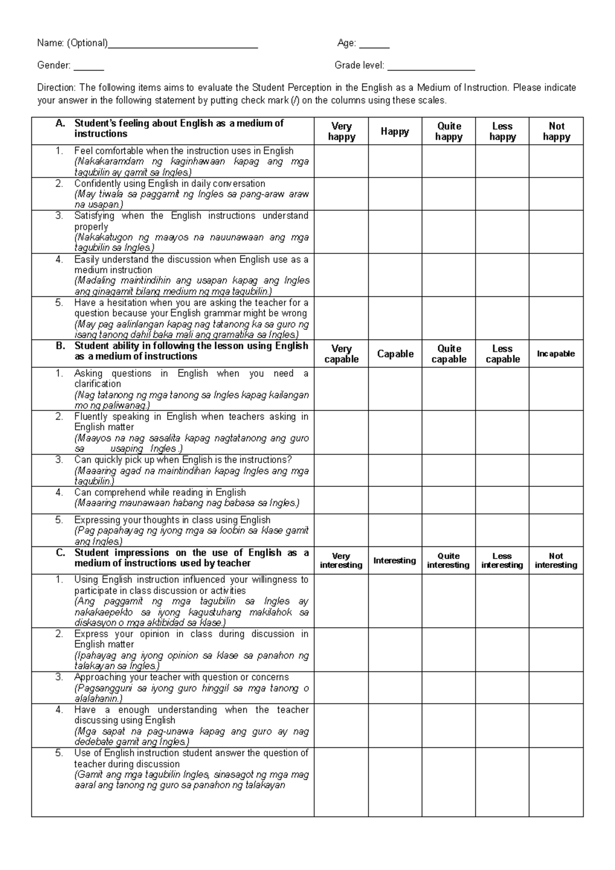 Questionnaire- Research- Name: (Optional ...