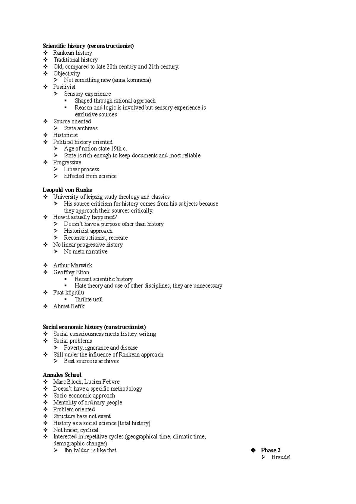 Hist 102 Super Important Notes Scientific history (reconstructionist