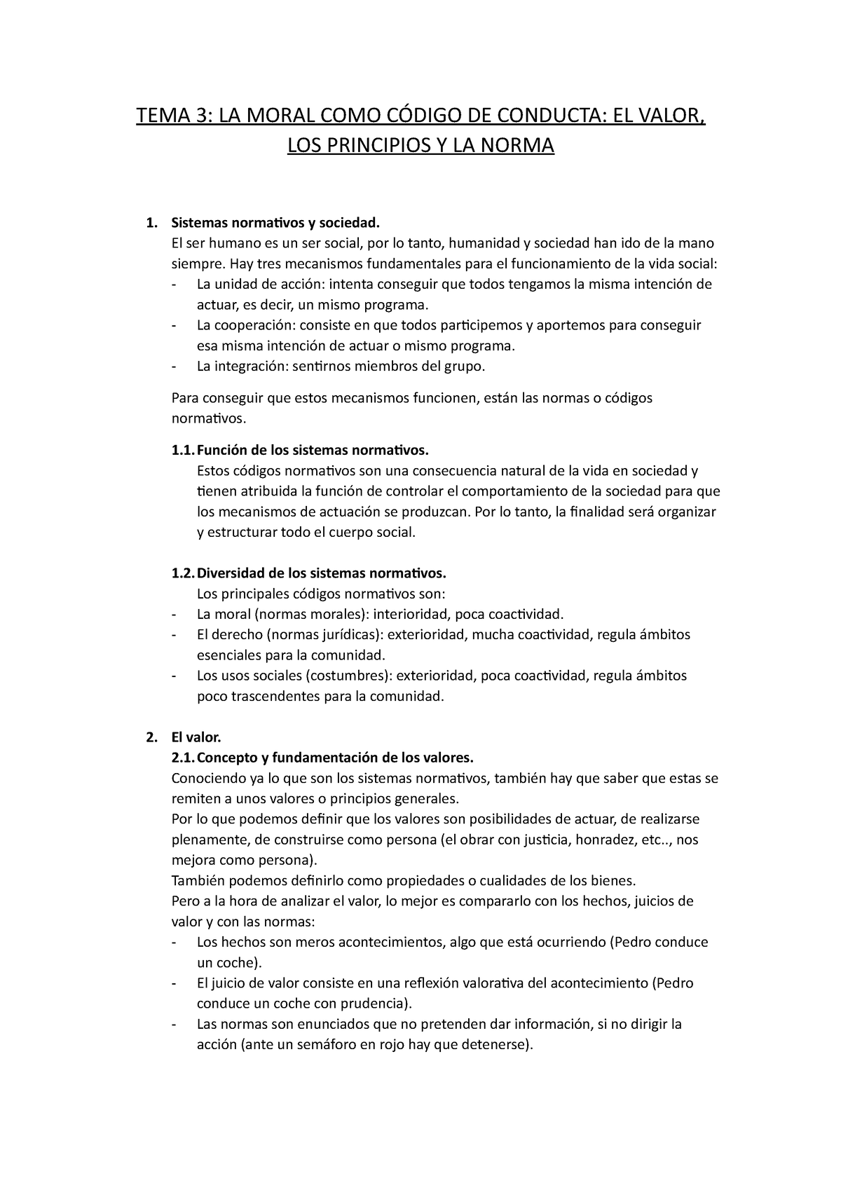 Lección 3 ética Y Deontología Pública Tema 3 La Moral Como CÓdigo De Conducta El Valor Los 8960