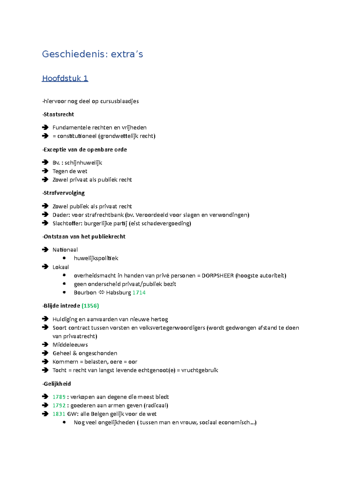 Notities Geschiedenis - Geschiedenis: Extra’s Hoofdstuk 1 -hiervoor Nog ...