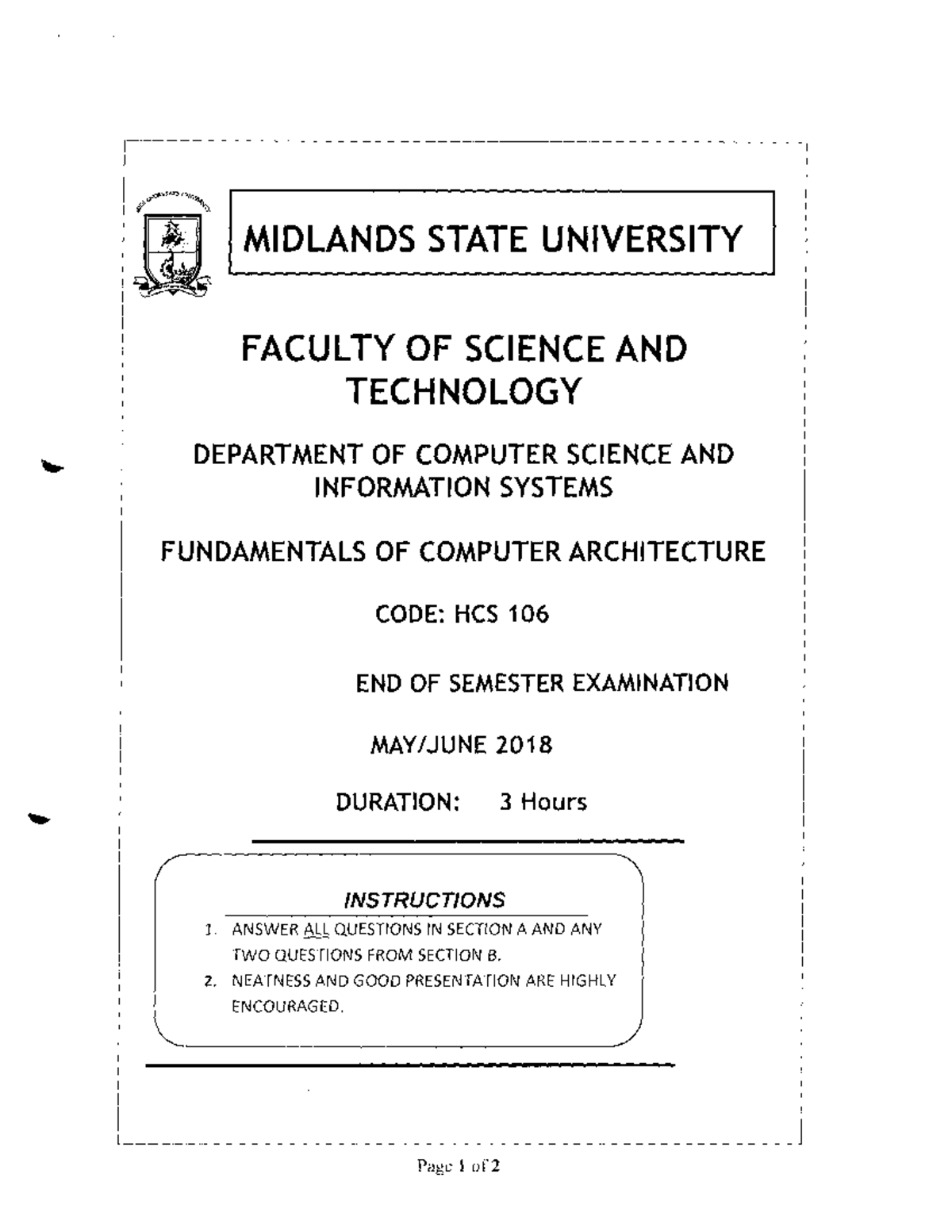INFO133- COMPUTER ARCHITECTURE AND ORGANIZATION - Information Systems ...