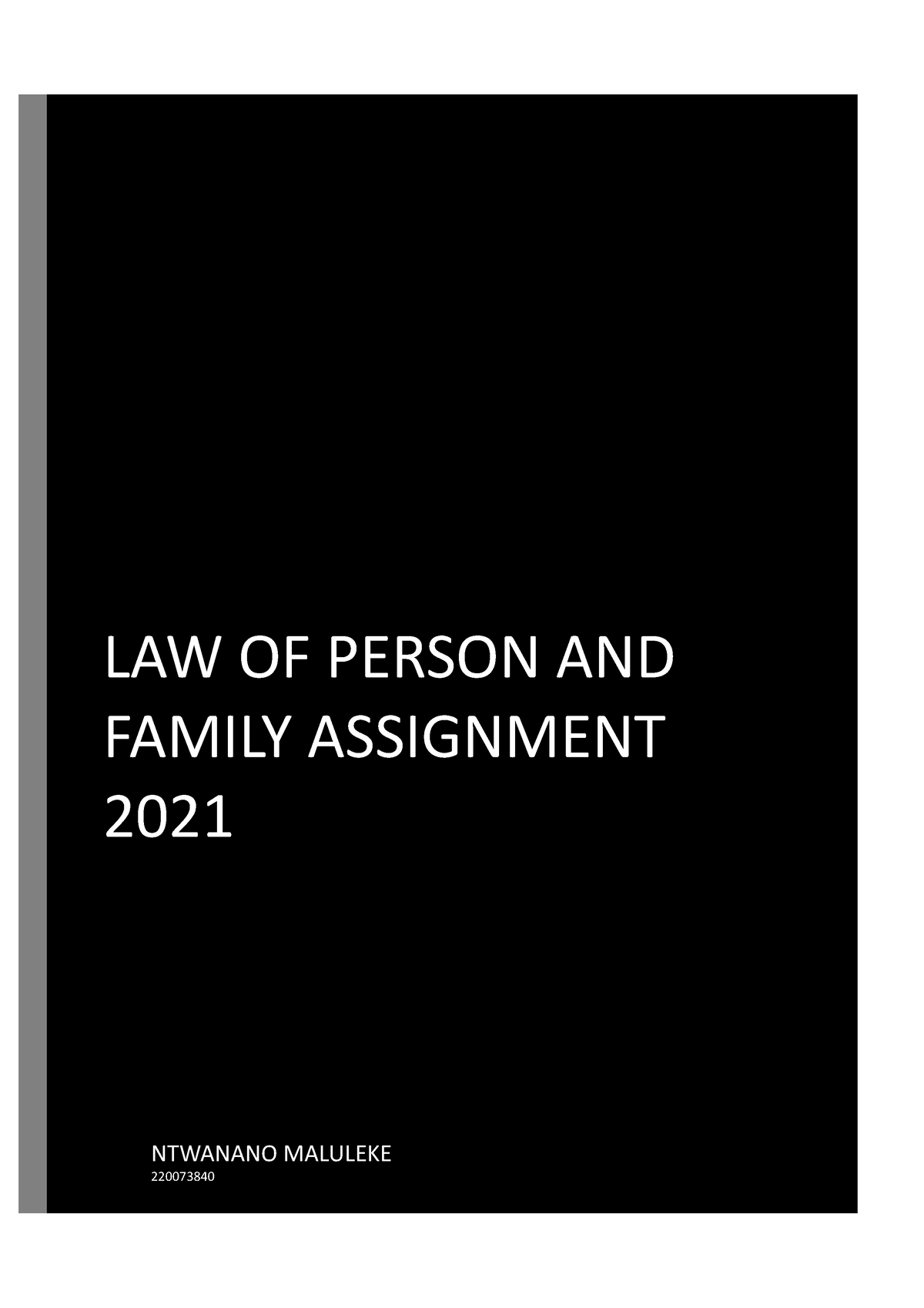 law of persons assignment