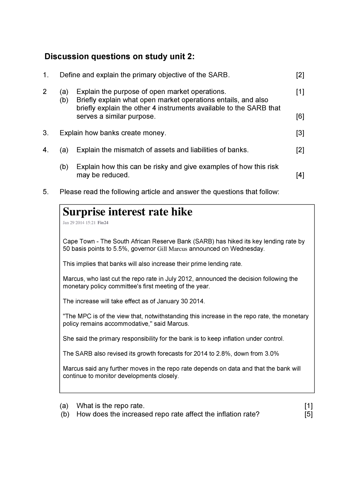 Discussion Questions On Study Unit 2 Of Economics - Discussion ...