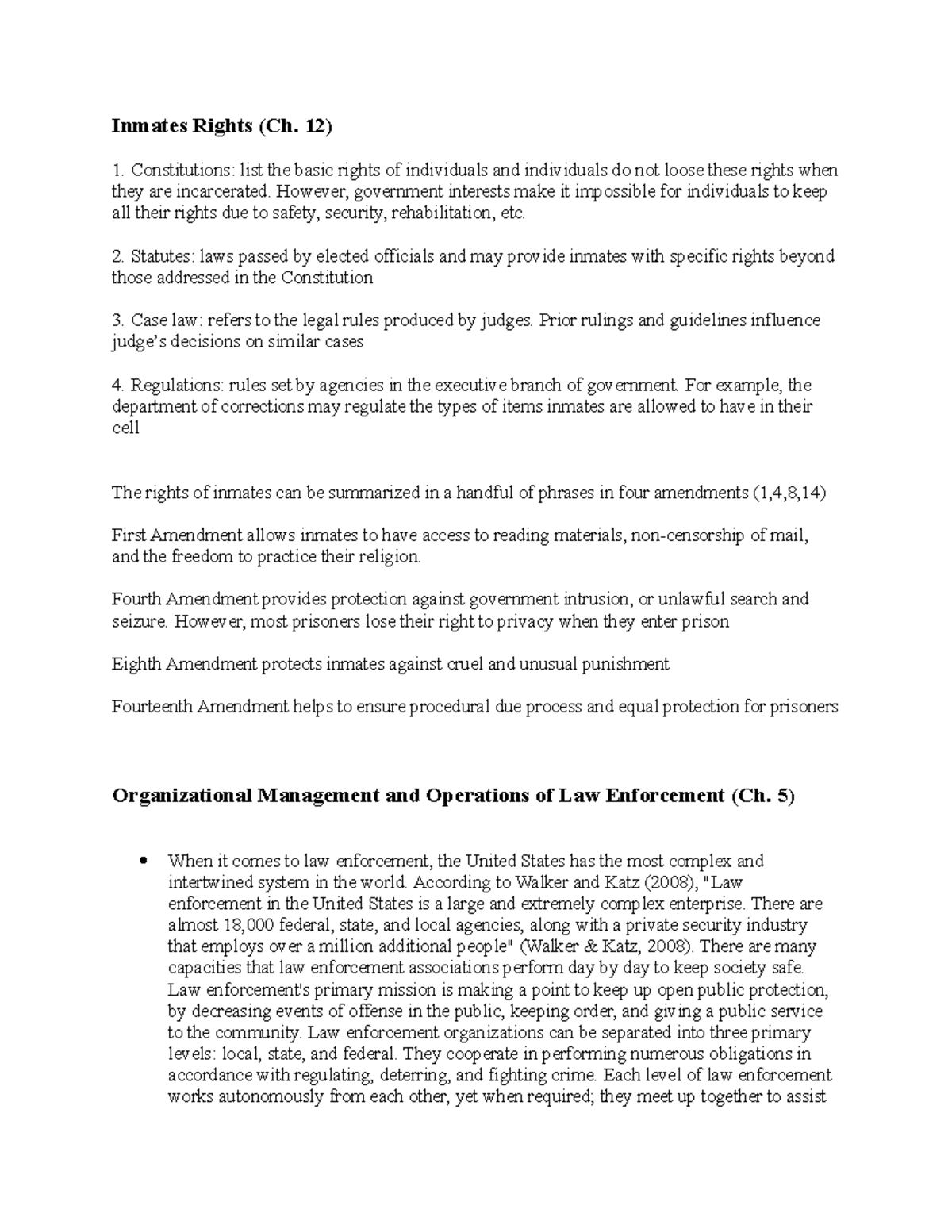 AJS-504 Week 5 Discussions - Inmates Rights (Ch. 12) Constitutions ...