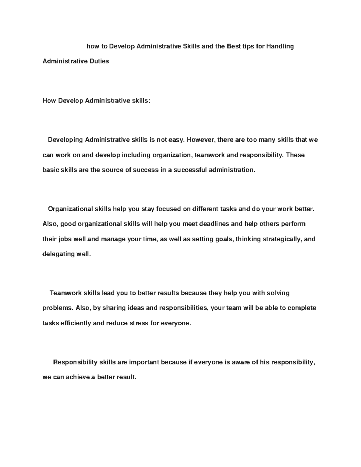 Document - hello - how to Develop Administrative Skills and the Best ...