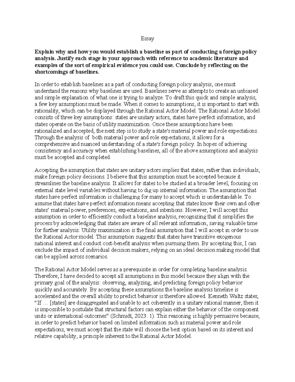 Essay - Essay Explain why and how you would establish a baseline as ...