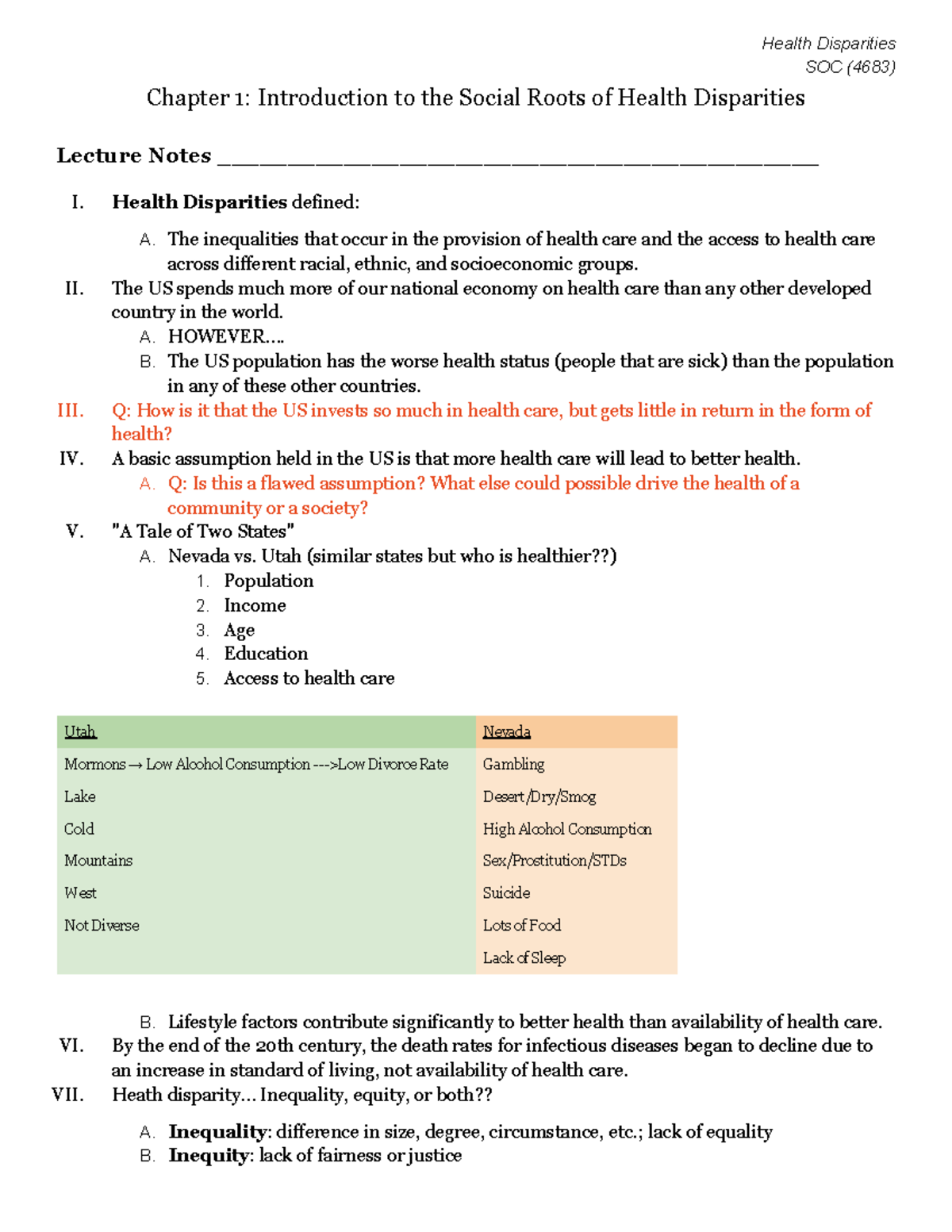 SOC 4683 | Health Disparities | Chapter 1: Introduction to the Social ...