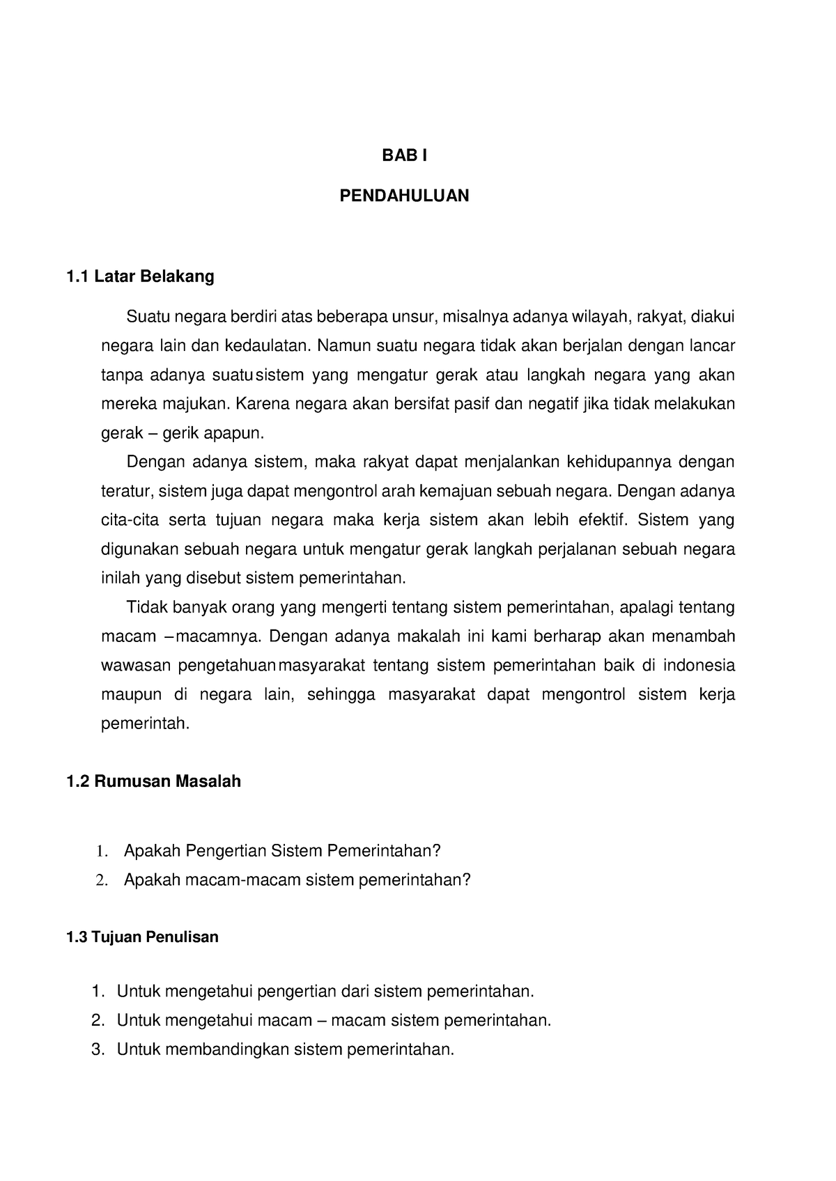 Makalah Hukum Administrasi Negara - BAB I PENDAHULUAN 1 Latar Belakang ...