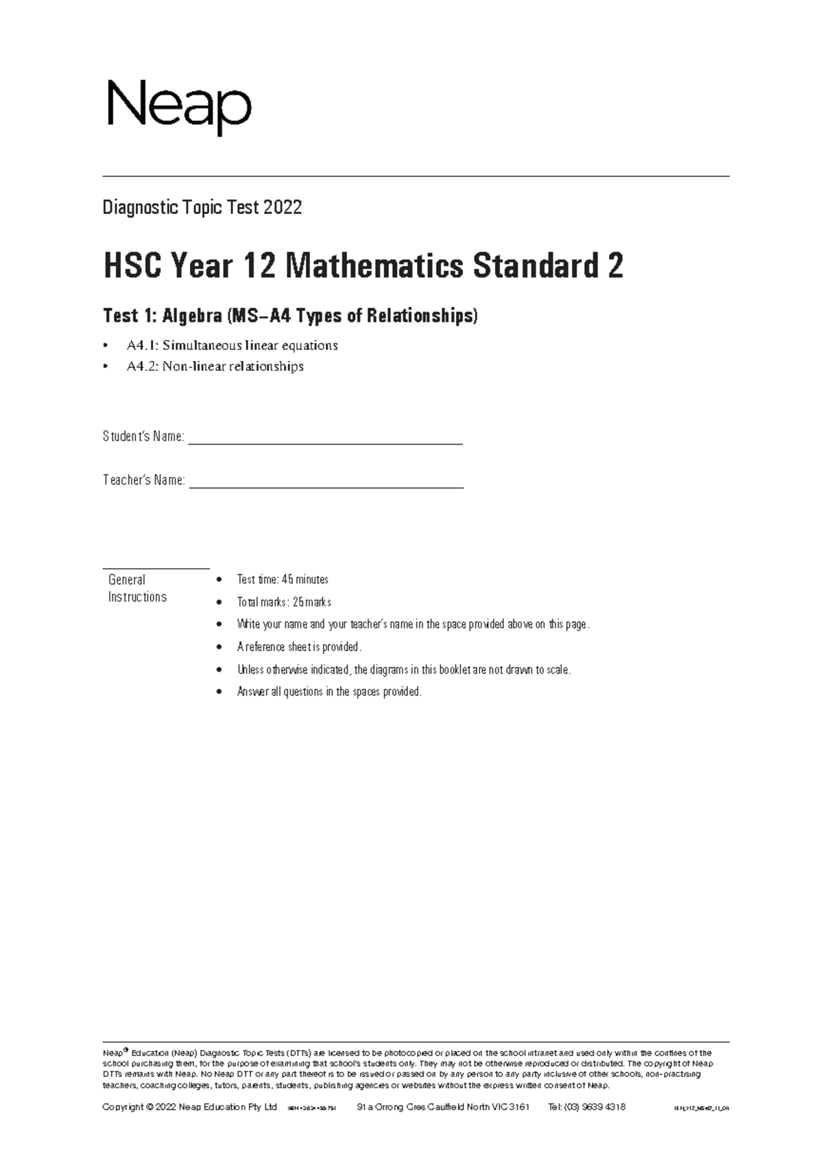 Neap Test for Types of Relationships - Neap school purchasing them, for ...