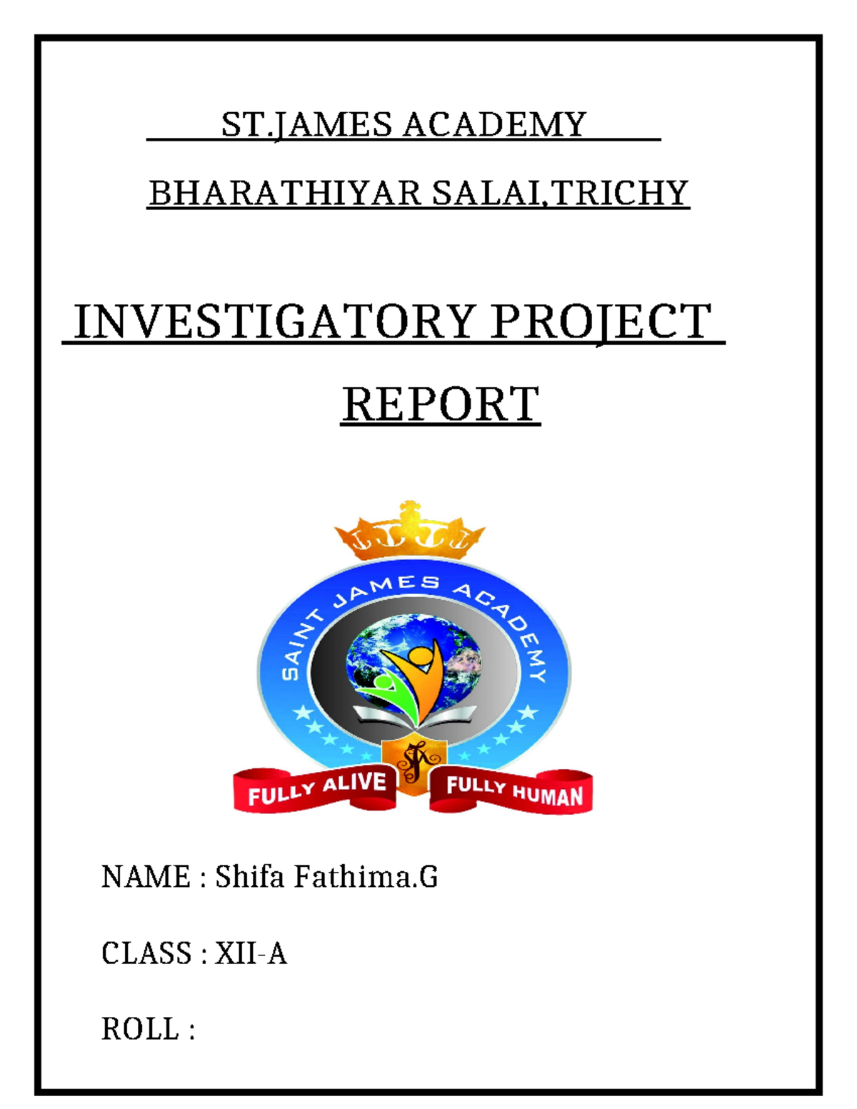 Physics-investigatory-project - St Academy Bharathiyar Salai,trichy 