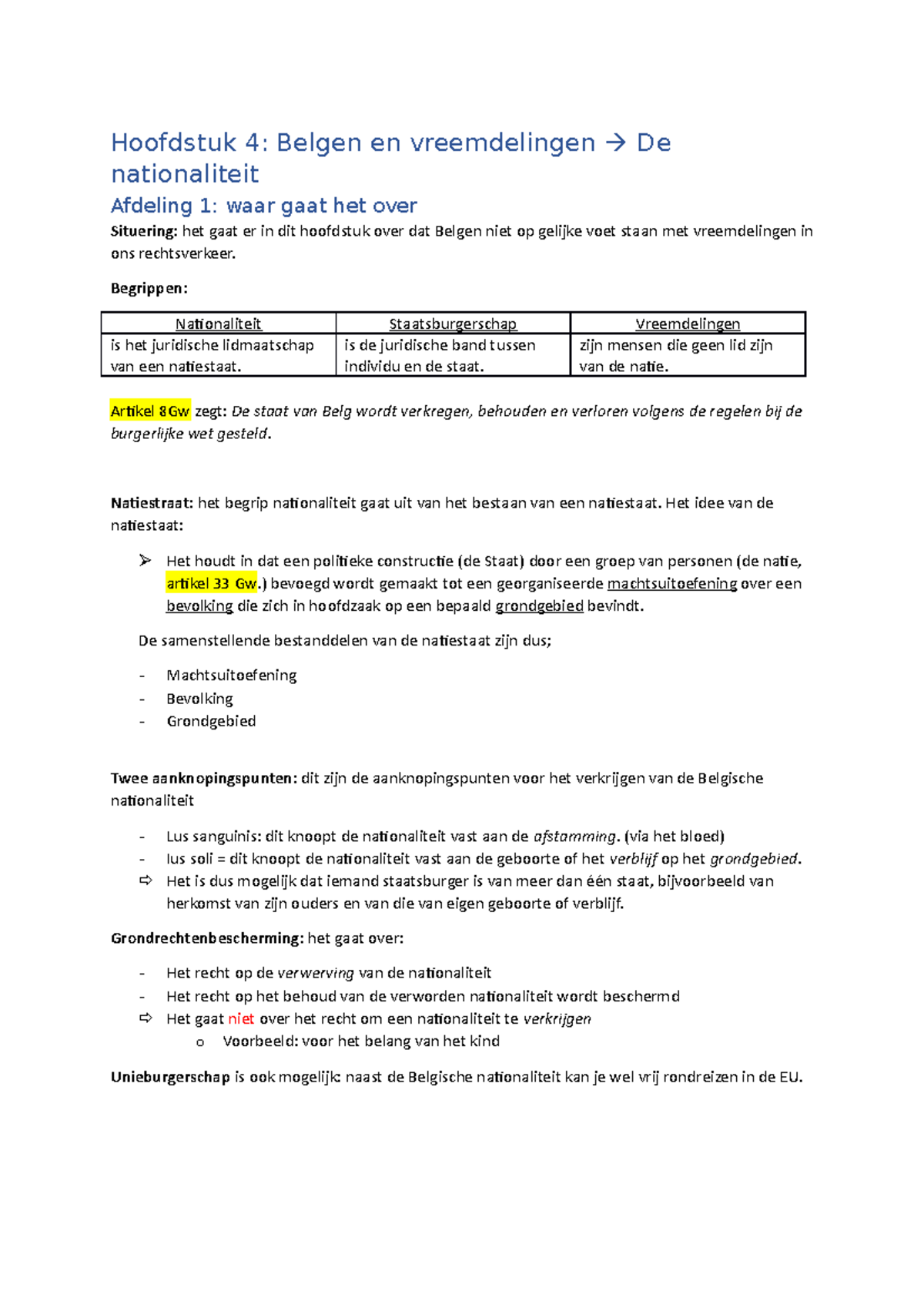 Hoofdstuk 4 - Samenvatting Ppt's Tijdens De Les - Hoofdstuk 4: Belgen ...