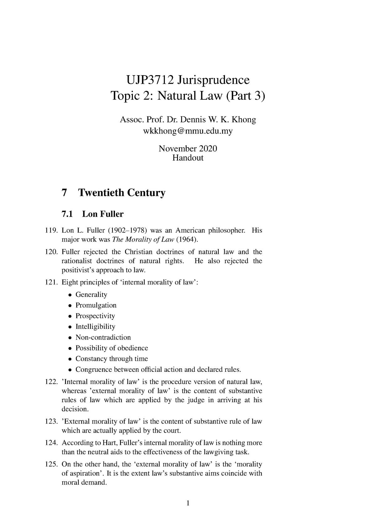 Topic 2 - Natural law (Part 3) - Handout - UJP3712 Jurisprudence Topic ...