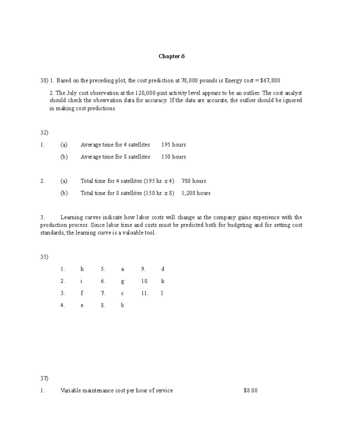 Chapter 6 cost accounting - Chapter 6 Based on the preceding plot, the ...