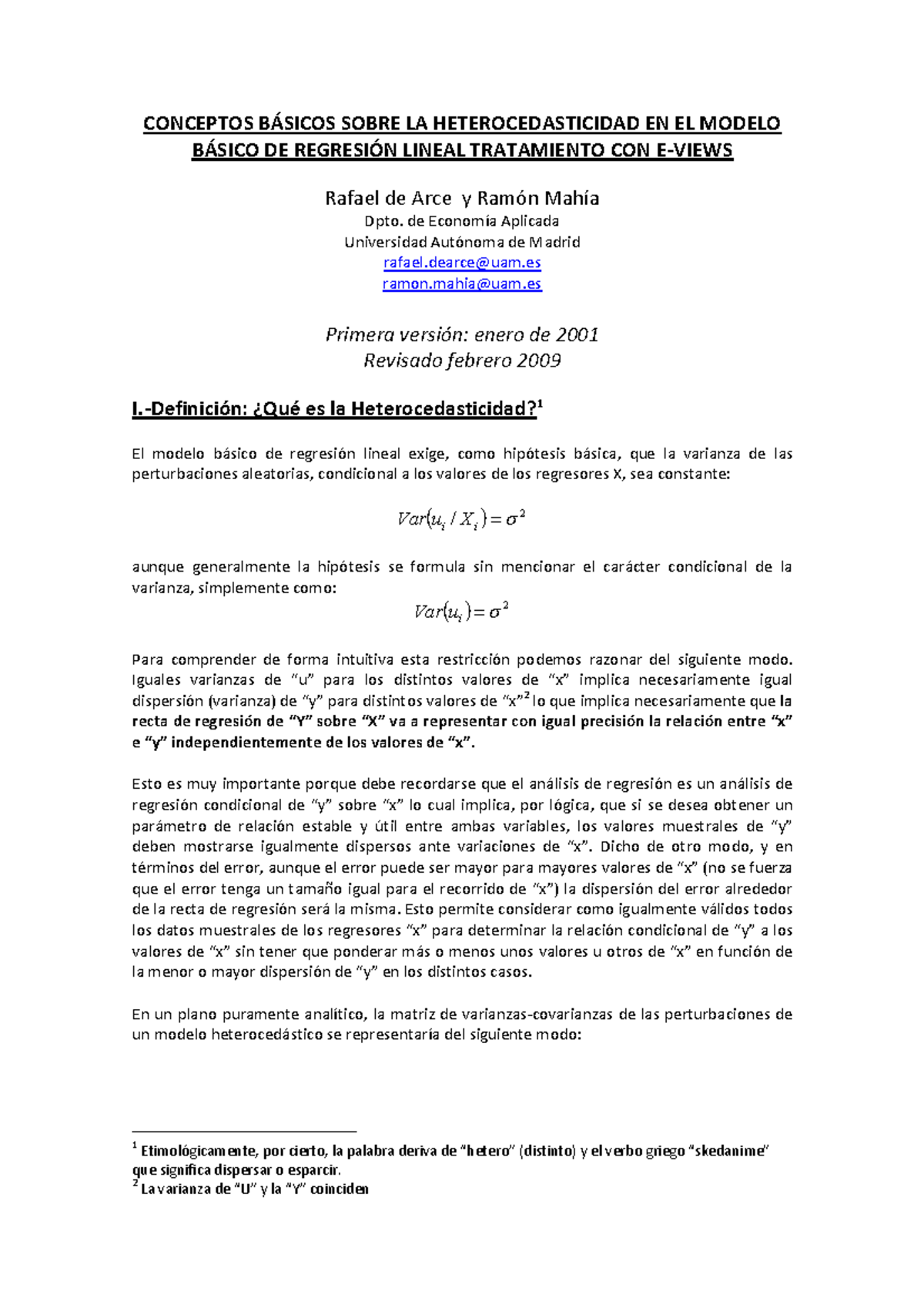 Heterocedasticidad - Econometria - CONCEPTOS BÁSICOS SOBRE LA ...