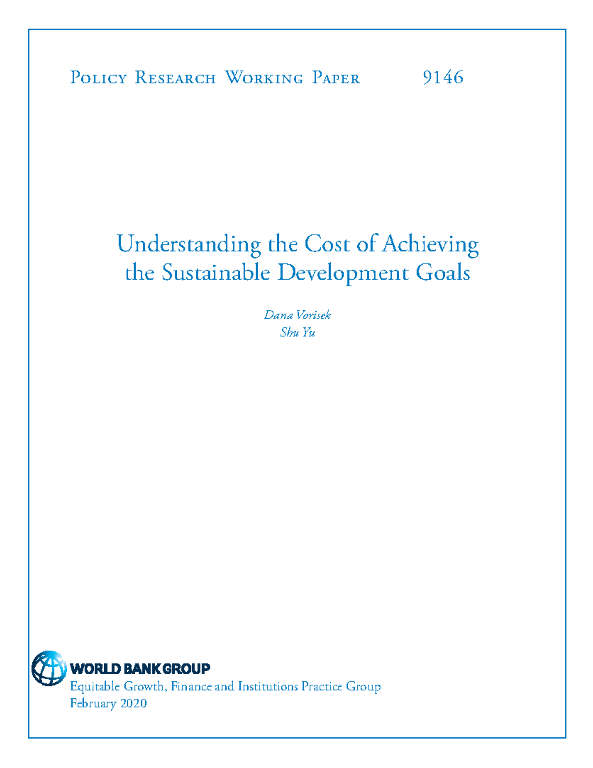 Understanding the Cost of Achieving the Sustainable Development Goals ...