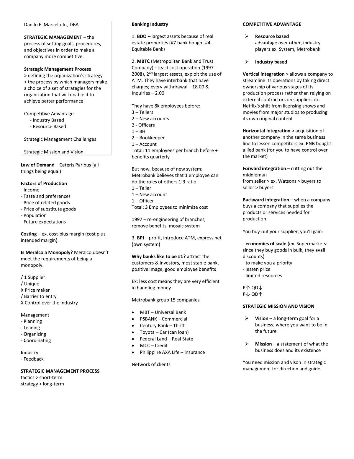 Stra-Ma-reviewer - strama reviewer - Law of Demand – Ceteris Paribus ...