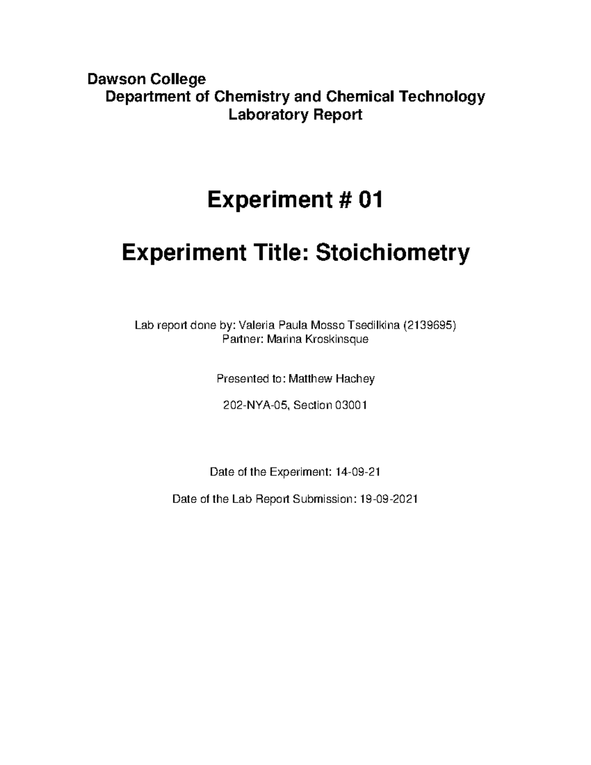 CHEM lab1 - general chem lab 1 pdf - Dawson College Department of ...